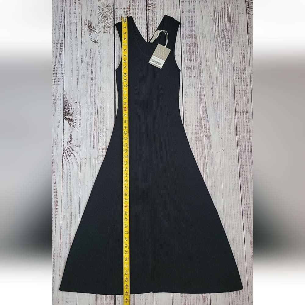 Everlane The Ribbed Midi Dress Black Viscose Sleeveless Tank Small NEW NWT - Picture 4 of 9